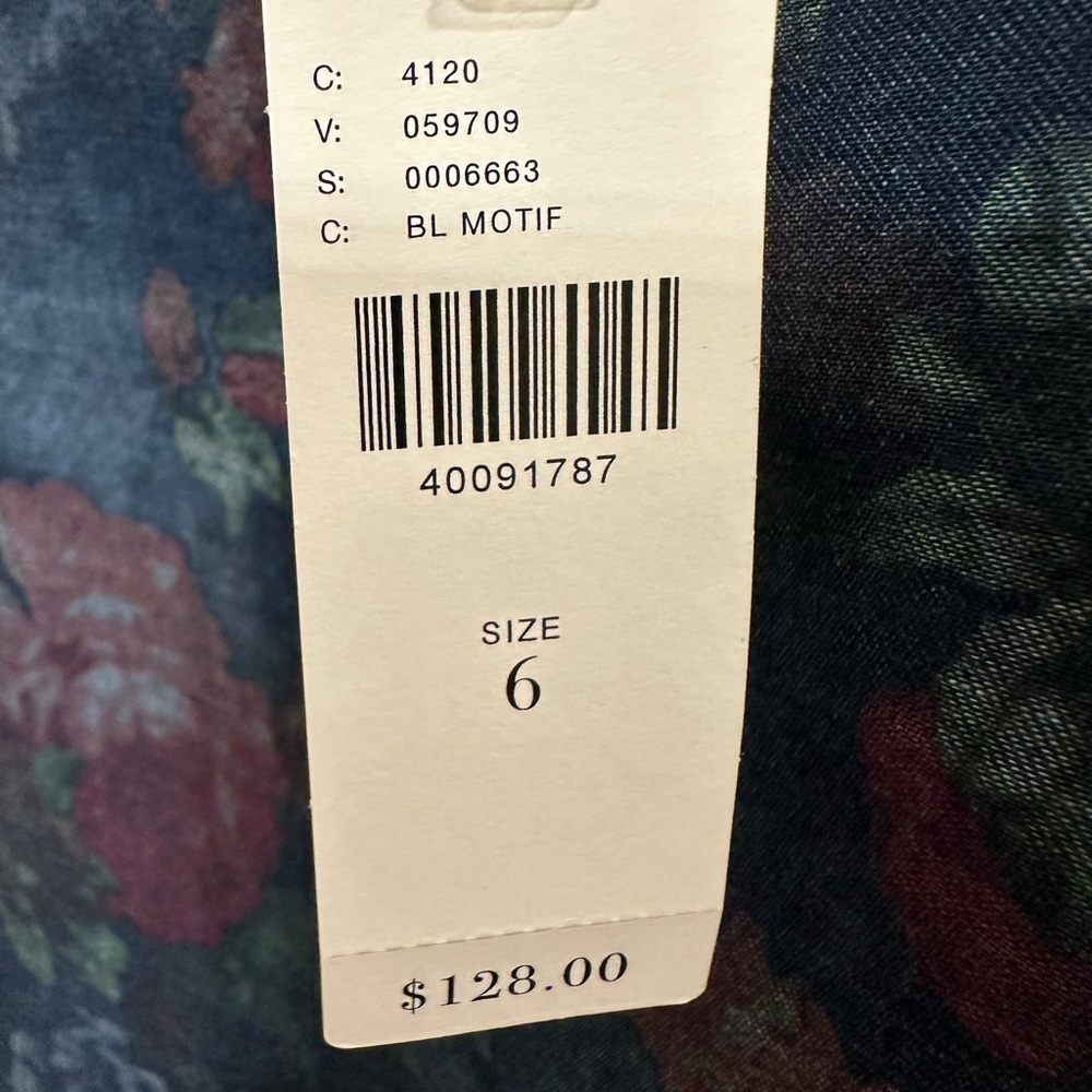 Erin Fetherson Anthropologie Women’s Blue Floral A-Line Mini Skirt $128 Size 6 - Picture 3 of 3